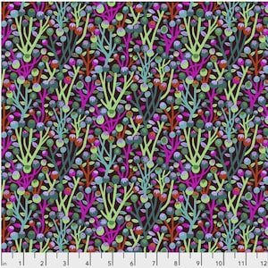 Flower fabric by half yard, purple floral cotton, small floral quilting cotton, dark quilting fabric, Free spirit sewing fabric, Anna Maria