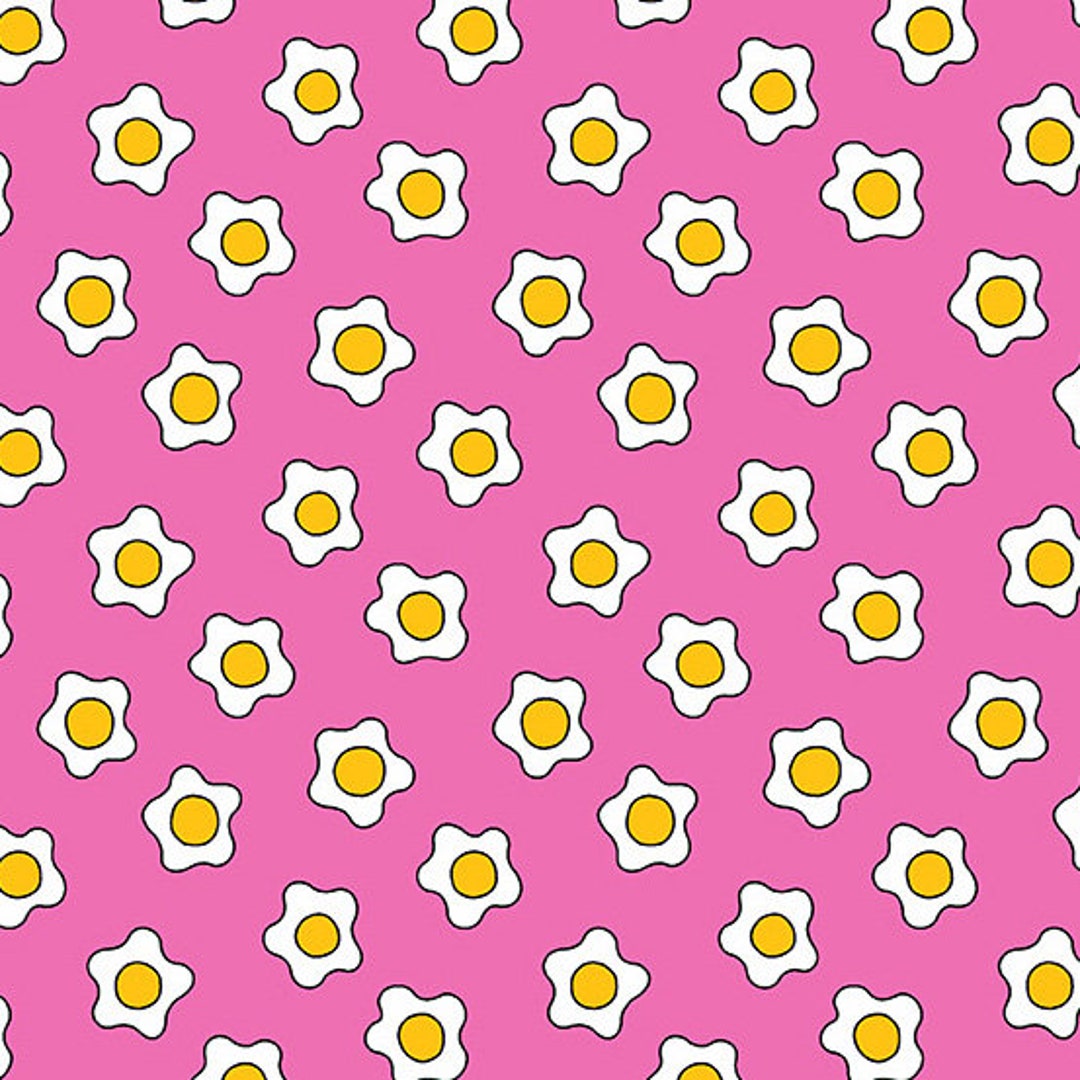 Egg Fabric by Half Yard Fried Eggs Cotton Food Quilting Etsy