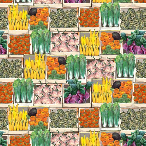 Veggie fabric by half yard vegetables cotton tomato quilting Etsy
