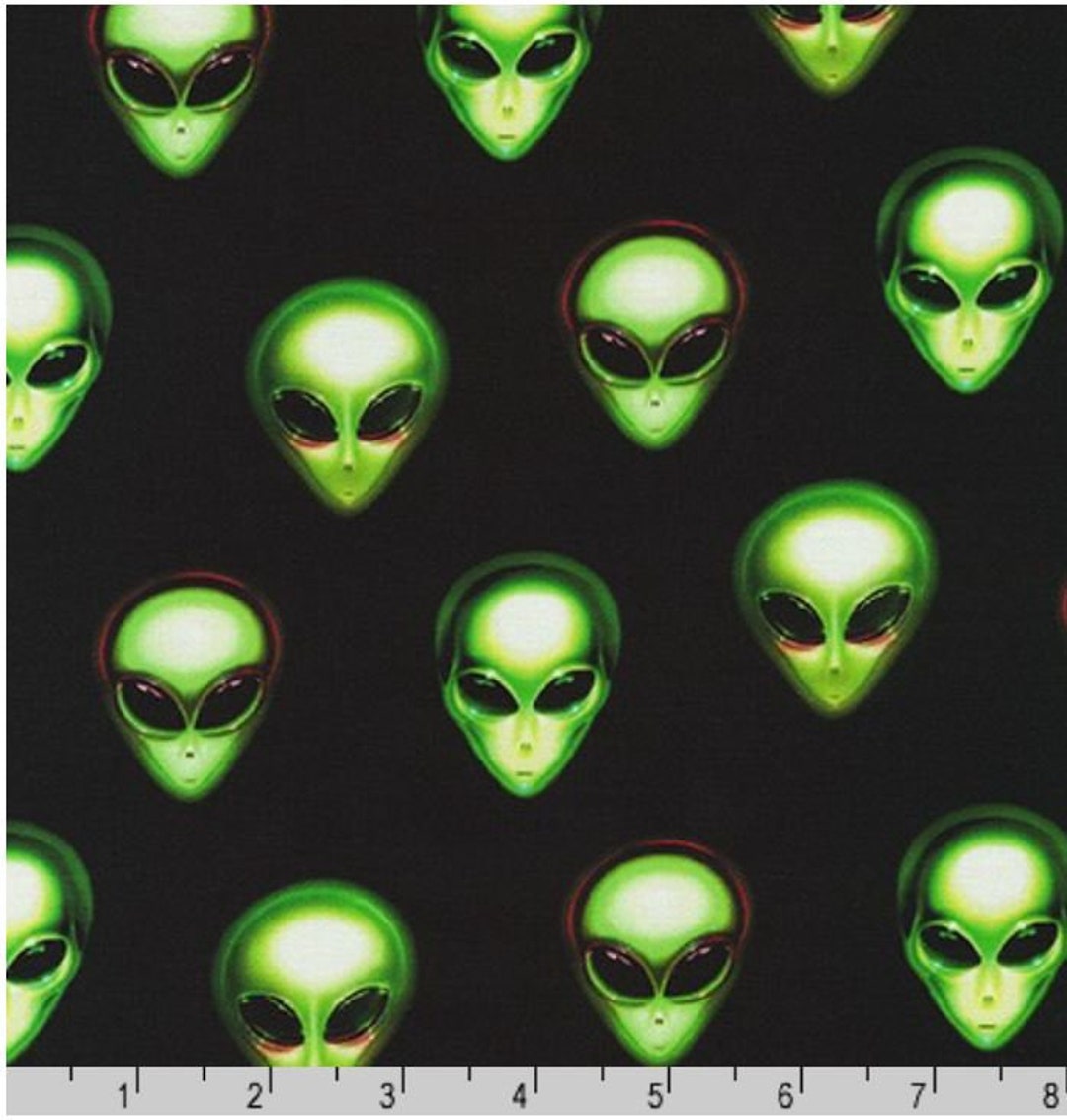 Alien Stoff von einem halben Yard UFO Stoff Area 51 Quilting - Etsy.de