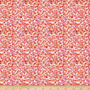 Abstract fabric by half yard, orange blender quilting cotton, summer quilting fabric, geometric sewing fabric, orange abstract fabric