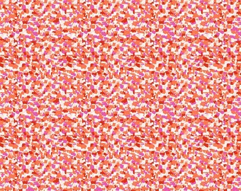 Abstrakter Stoff 1,50m, oranger Quilter Baumwollstoff, sommerlicher Quiltstoff, geometrischer Nähstoff, oranger abstrakter Stoff