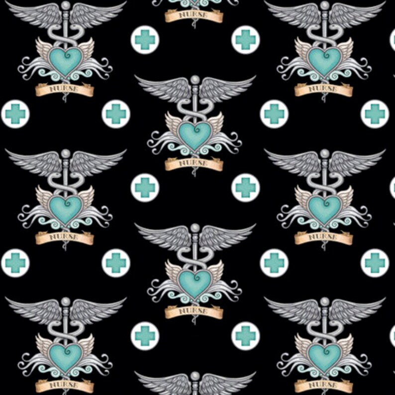 Medical Fabric by Half Yard Nurse Fabric Printed Quilting Etsy