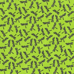 Dragonfly fabric by half yard, insect cotton, nature quilting cotton, dragonfly quilting fabric, kids sewing fabric, green dragonfly fabric
