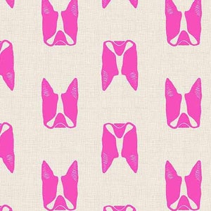 Dog fabric by half yard, funny dog printed quilting cotton, dog pink quilting fabric, dog sewing fabric, pink puppy cotton fabric