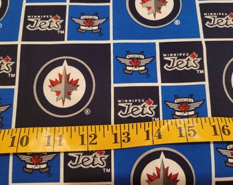 Hockeystof op maat gesneden, hockeyprintstof, sportquiltkatoen, herenquiltstof, mannelijke naaistof, NHL-teamstof