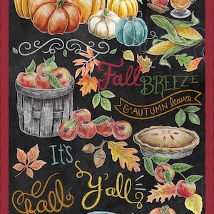 Herbst Ernte Panel Stoff, Kürbis Panel, Herbst Quilting Panel, Herbst Panel Quilting Stoff, Ernte Quilting Panel, Herbst Stoff