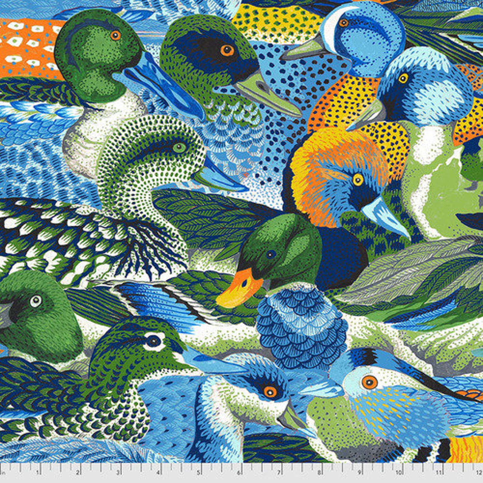 Ducks fabric by half yard bird cotton duck quilting cotton | Etsy