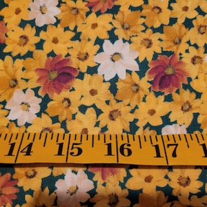 Small dark floral fabric by half yard, flower cotton, dark floral quilting cotton, mixed flowers quilting fabric, dark garden sewing fabric