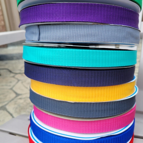 Belting Webbing Polypropylene 1 inch (25mm) wide by half yard, red belting, yellow belting, green belting, blue belting, bag strap material