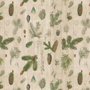 Tree fabric by half yard, pine fabric, printed quilting cotton, outdoor quilting fabric, winter sewing fabric, forest fabric, Christmas