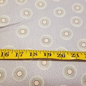 Polka dot fabric by half yard, floral cotton, flower quilting cotton, flower dot quilting fabric, grey blender dots sewing fabric