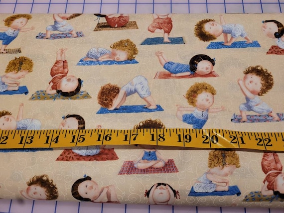 Baby Yoga Fabric by Half Yard, Yoga Cotton, Baby Quilting Cotton