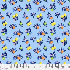 Zitronen Stoff in 1/2 Yard, Zitronen Druckstoff, Zitronen Früchte Quilting Stoff, Limetten Quiltstoff, Freshly Squeezed