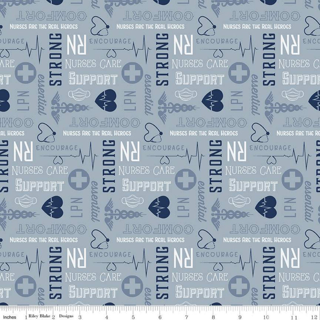 Medical Fabric by Half Yard Nurse Fabric Printed Quilting Etsy