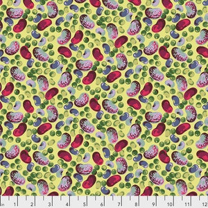 Veggie fabric by half yard, vegetables cotton, beans quilting cotton, peas quilting fabric, Free spirit veggie sewing fabric, food fabric