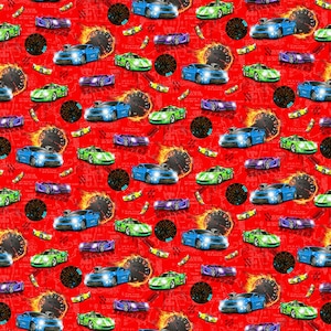 Tela de coches rápidos por media yarda, tela de coches, algodón acolchado impreso, tela acolchada de coches pequeños, tela de costura para hombres, tela de coche, tela de niño