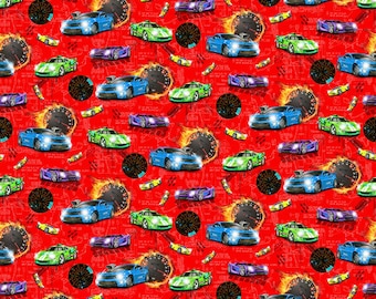 Fast cars fabric by half yard, cars fabric, printed quilting cotton, small cars quilting fabric, men sewing fabric, car fabric, boy fabric