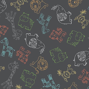 Jungle fabric by half yard, jungle animal printed quilting cotton, elephant quilting fabric, lion sewing fabric, nursery cotton fabric