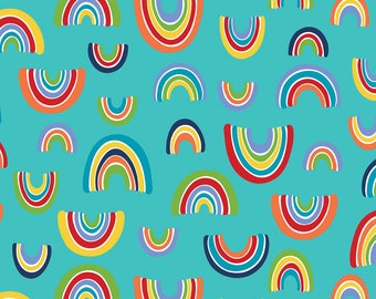 Rainbow fleece fabric by half yard, polar fleece, kids fleece, bright rainbow fleece sewing fabric, clothes making fleece, happy fleece