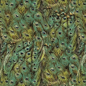 100% Baumwolle, Federnstoff, Pfauenfeder Baumwolle, Quilting Baumwolle, David Textiles Feder Nähstoff