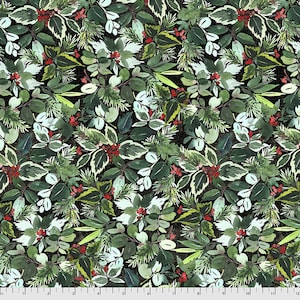Christmas fabric by half yard, holiday cotton, winter quilting cotton, pine tree quilting fabric, winter sewing fabric, winter fabric