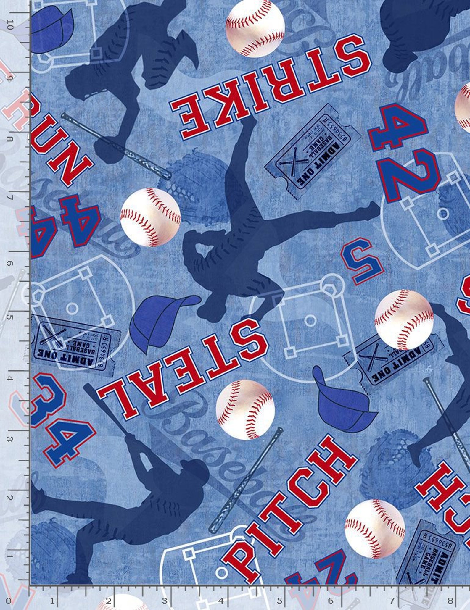 Baseball fabric by half yard baseball print fabric sports Etsy