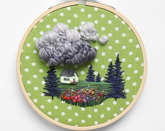 This Is Home | 3D Embroidery Art | Embroidery Landscape | Souvenir | | Wall art| Hand embroidery | Gift | Christmas gift for her