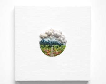 The Path | Tiny Embroidery Art | Embroidery Landscape | Souvenir | | Wall art| Hand embroidery | | Christmas gift | Ornament