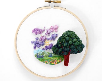 Feeling At Heart | 3D Embroidery Art | Embroidery Landscape | Souvenir | | Wall art| Hand embroidery | Gift | Christmas gift for her