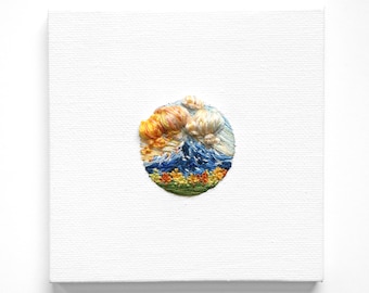 The Hike | Tiny Embroidery Art | Embroidery Landscape | Souvenir | | Wall art| Hand embroidery | | Christmas gift | Ornament