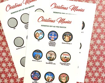 Christmas Movies Scratch Off Cards, Scratch Off Cards, Gifts, Christmas, Christmas Gifts, Christmas Movies, Holidays