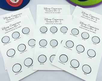 Disney Characters Scratch Off Cards, Scratch Off Cards, Gifts, Disney, Disneyworld, Disneyland, Magic Kingdom, Epcot, Hollywood Studios