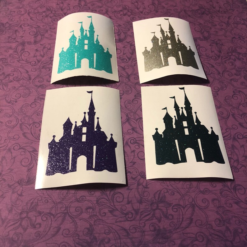 Glitter Cinderella Castle Decal Disney Castle Sticker Disney Etsy