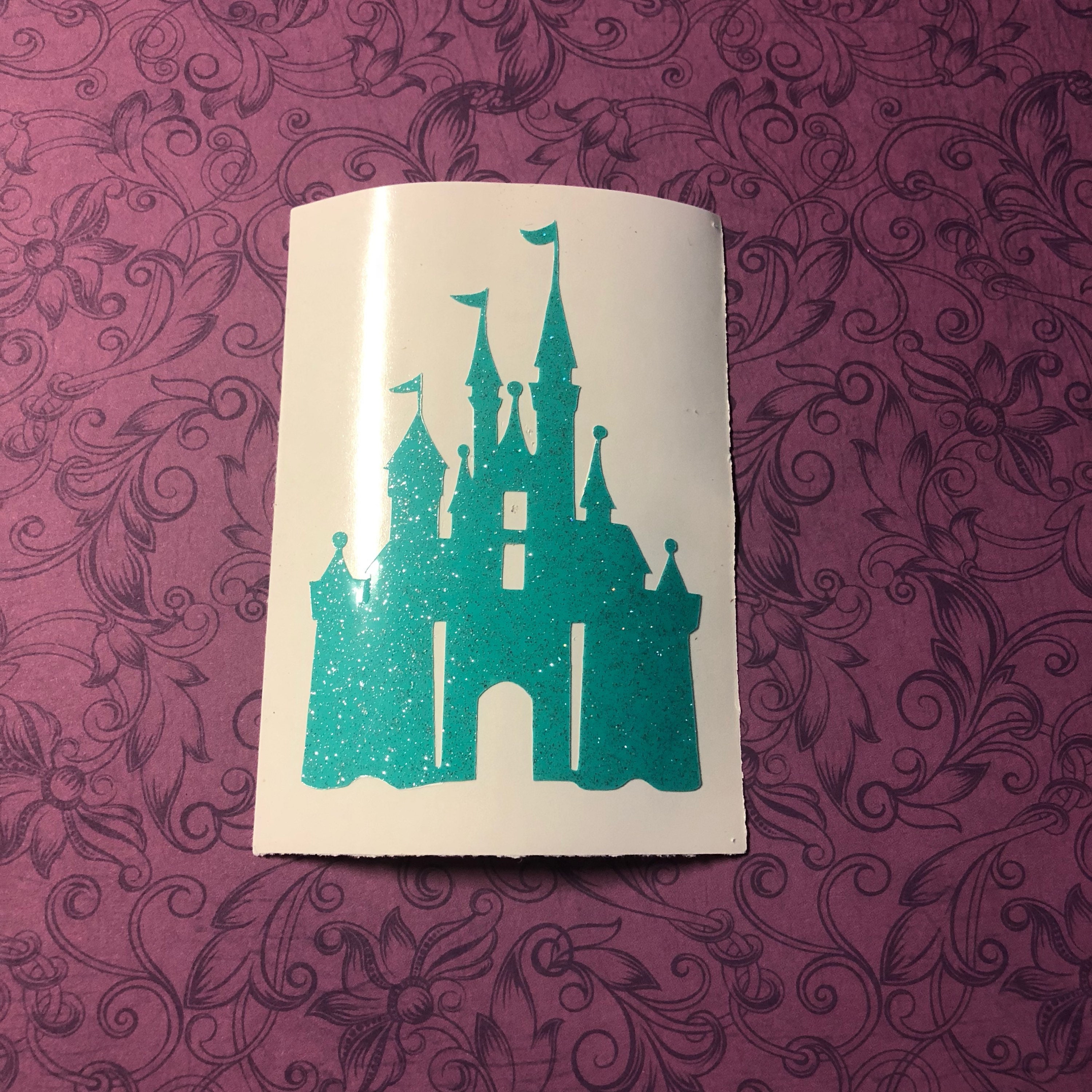 Glitter Cinderella Castle Decal Disney Castle Sticker Disney - Etsy