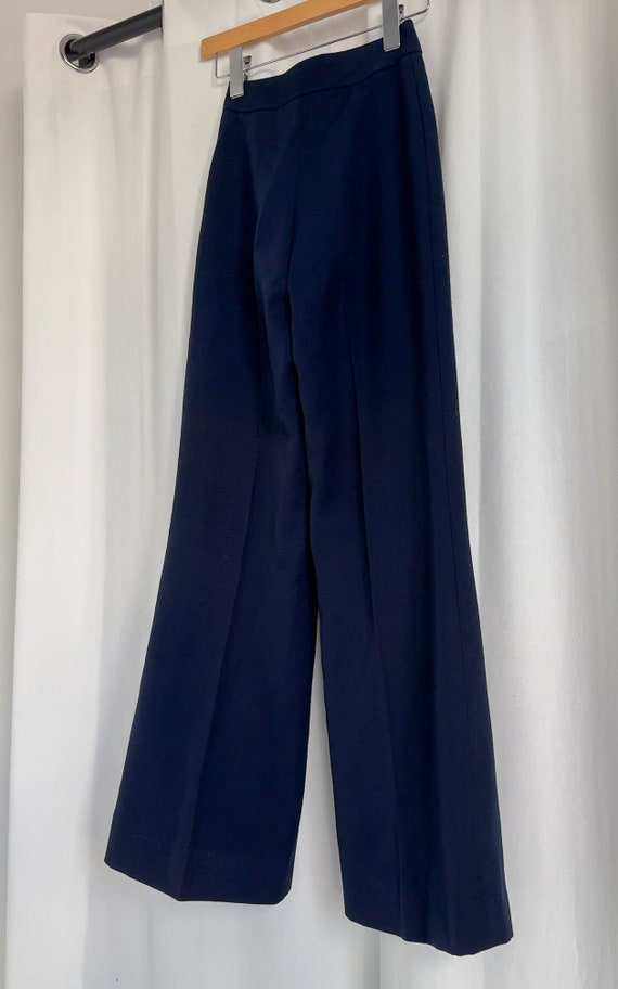 Vintage French Nuit Pure Wool Flare Leg Trousers - image 4