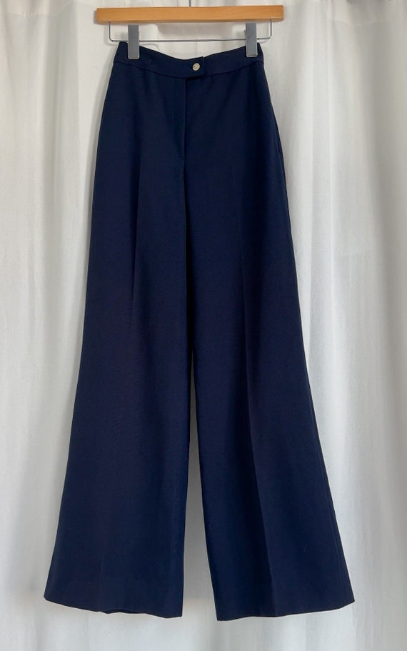 Vintage French Nuit Pure Wool Flare Leg Trousers - image 1