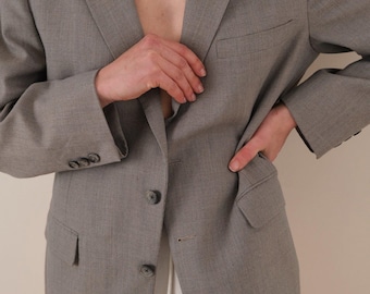 Blazer de lana Givenchy color peltre vintage de los años 80