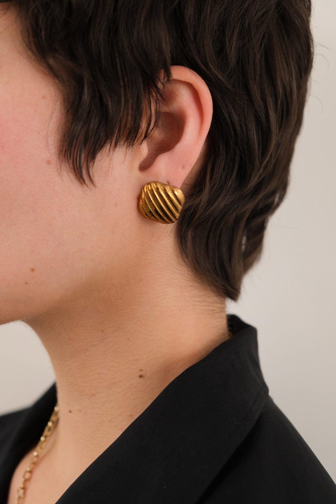 Square Ribbed Earrings Vintage 80s Gold Tone Square Ribbed Earrings - Etsy
