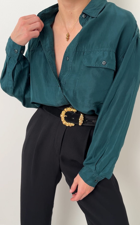 Vintage Silky White Quintessential Long Sleeve Blouse main image 1