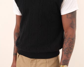 ヴィンテージノワール コットンケーブルニットセーターベスト