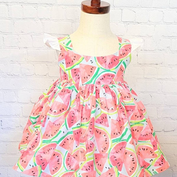 Watermelon dress for girls, watermelon dress for baby, one in a melon toddler dress,summer dress,toddler, watermelon party dress, baby dress