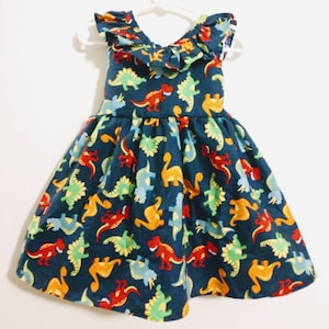 Robe de dinosaure, robe de dinosaure girly, robe pour tout-petit, robe de dinosaure rose, robe de premier anniversaire, robe de dinosaure girly, robe de bébé à manches