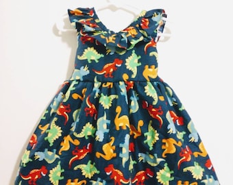 Dinosaur dress, girly dinosaur dress, toddler dress, pink dinosaur dress, first birthday dress, girly dino dress, sleeved baby dress