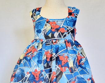 Spiderman dress, toddler spiderman dress, baby spiderman dress, superhero dress, girly superhero dress, superhero birthday dress, spiderman