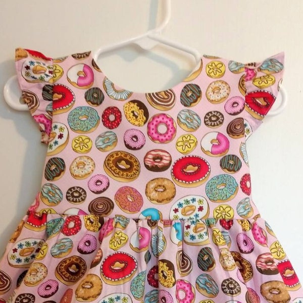 Donut Party Dress, Sprinkles Fabric, Handmade Cotton Dress