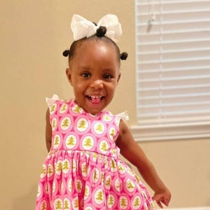 Christmas dress, baby&#39;s 1st Christmas dress, toddler Christmas dress, girls Christmas dress, holiday dress, pink christmas dress,