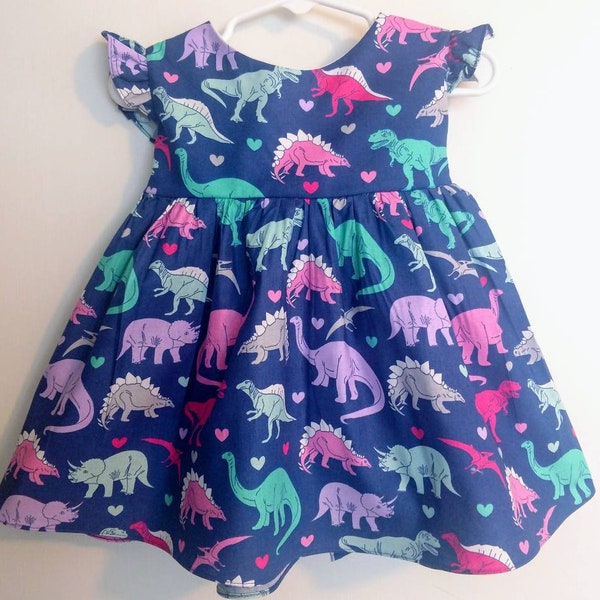 Dinosaur dress girls, dinosaur dress toddler, dinosaur dress baby, dinosaur party dress, dinosaur birthday dress, girly dinosaur dress,