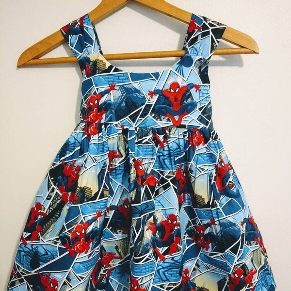 Spiderman dress, toddler spiderman dress, baby spiderman dress, superhero dress, girly superhero dress, superhero birthday dress, spiderman