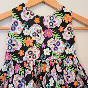 Vestido de calaveras de azúcar para niñas, vestido del Día de los Muertos para niñas, vestido de calaveras de azúcar para niñas pequeñas, vestido de calaveras de azúcar para bebés, vestido de niña del Día de los Muertos